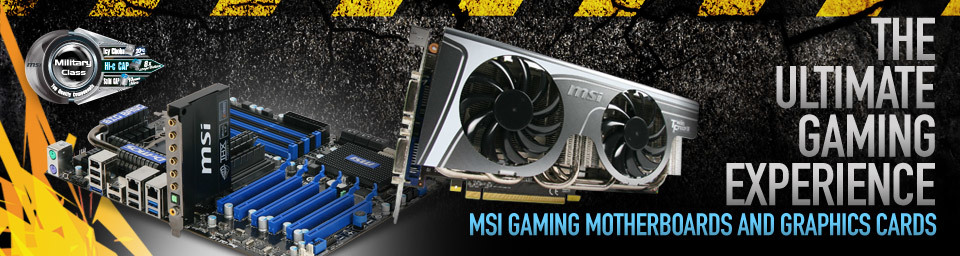 MSI gaming motherboards and graphics cards