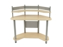 Studio Design Study Corner Student Desk Home Office Work Station Silver and Maple