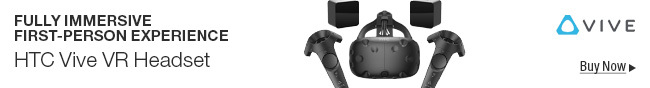 Fully Immersive First-Person Experience. HTC Vive VR Headset