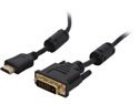 Coboc 3 ft. Black HDMI A Male to DVI-D(24+1) Male 30AWG High Speed  HDMI to DVI-D  Adapter Cable w/Ferrite Cores M-M