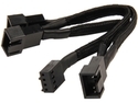 Silverstone 11.81" 300mm (100mm/100mm/100mm)  Black Sleeved One-to-Three PWM Fan Splitter