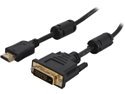 Coboc 6 ft. Black HDMI A Male to DVI-D(24+1) Male 30AWG High Speed  HDMI to DVI-D  Adapter Cable w/Ferrite Cores M-M