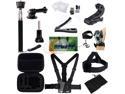 iRULU 7 in 1 Outdoor Sports Camera Accessories Kit for GoPro HERO 4/3+/3/2/1 SJ4000 SJ5000 SJ6000 in Swimming Skiing Climbing Riding Camping Diving - Standard Kit Black