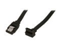 OKGEAR 18" SATA 6 Gbps Cable, Straight to Left Angle W/ Metal Latch, Black, Backward Compatible 3 Gbps and 1.5 Gbps