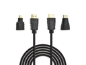 3 In1 HDMI to HDMI Mini HDMI Micro HDMI Adapter Cable Kit HD for TV Cellphone PC Game