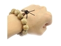 iKKEGOL 15mmx15 Nice Natural Wenge Wood Beaded Bracelet Tibetan Buddhist Prayer