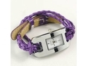 2 X Handmade Leather Bracelet Watch - Purple Color