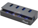 Rosewill RHB-341 - 4-Port USB 3.0 Hub - On / Off Switch for Each Port, Gray