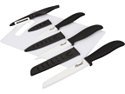 Rosewill RHKN-13002 5-Piece Ceramic Knife and Cutting Board Set - Black Handle