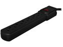 Rosewill RPS-110BL - 6-Outlets Power Strip - Black, 125V Input Voltage, 1875W Maximum Power, 3 Feet Cord