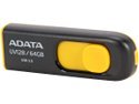 ADATA UV128 64 GB High-Speed USB 3.0 Capless USB Flash Drive, Yellow/Black
