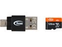 Team 128GB microSDXC Flash Card with OTG/USB reader Model TUSDX128GUHS36
