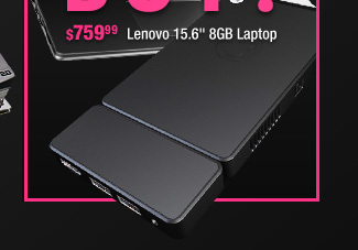 $759.99 Lenovo 15.6" 8GB Laptop