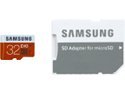SAMSUNG 32GB microSDHC Flash Card With Adapter Model MB-MP32DA/AM