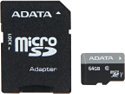 ADATA Premier 64GB microSDHC/SDXC UHS-I U1 Memory Card with One Adapter