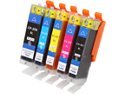 Ink4work CA-250/251XL*5 5 Pack Ink Cartridge combo replaces Canon PGI-250XL, CLI- 251XL for Canon InkJet Printers
