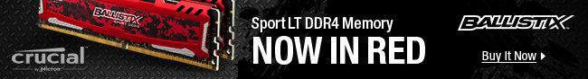 CRUCIAL - SportLT DDR4 Memory NOW IN RED