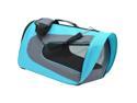 PawHut Foldable Soft Sided Pet Carrier Dog Cat Airline Bag Crate Sky Blue and Grey