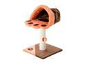 PawHut 26” Cat Tree Tower Condo Scratch Post Pet Play Toy House, Brown and Orange