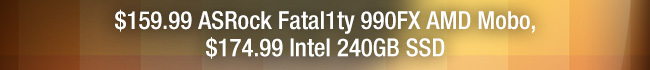 $159.99 ASRock Fatal1ty 990FX AMD Mobo, $174.99 Intel 240GB SSD