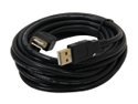 Rosewill 15-Foot USB 2.0 A Male to A Female Extension Cable - Black, Gold Plated Connectors