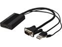 SYBA Plug & Play VGA to HDMI Converter with Audio Support, 1920 x 1080 Resolution Supported