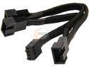 Silverstone CPF02 11.81" 300mm (100mm/100mm/100mm) Black Sleeved One-to-Three PWM Fan Splitter