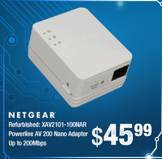 Refurbished: XAV2101-100NAR Powerline AV 200 Nano Adapter Up to 200Mbps