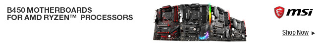 MSI B450 Motherboards for AMD Ryzen Processors