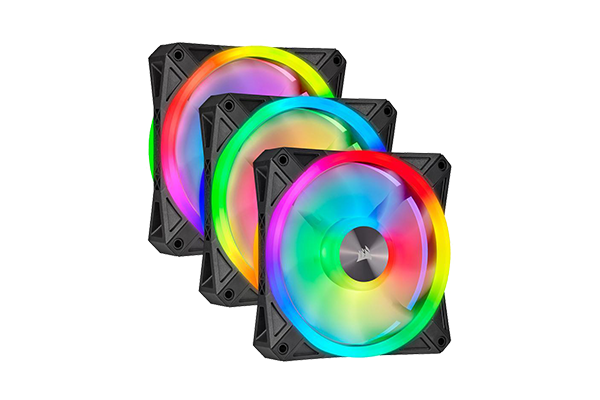 CORSAIR QL Series, iCUE QL120 RGB, 120mm RGB LED Fan, Triple Pack with Lighting Node CORE, CO-9050098-WW