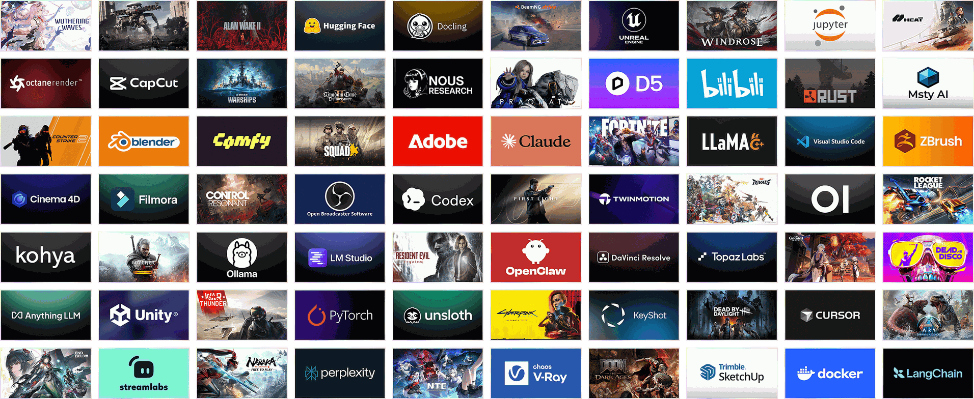 RTX acceleration across apps, AI tools, and games