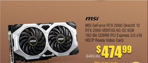 MSI GeForce RTX 2060 DirectX 12 VGA