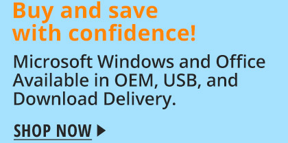 Microsoft Windows and Office Available in OEM, USB, and Download Delivery.