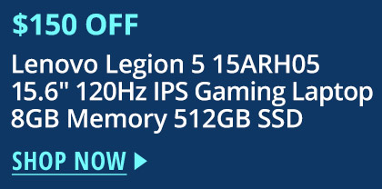 Lenovo Legion 5 15ARH05 15.6" 120Hz IPS Gaming Laptop 8GB Memory 512GB SSD
