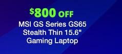 MSI GS Series GS65 Stealth Thin 15.6"  Gaming Laptop