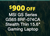 MSI GS Series GS65 8RF-074CA Stealth Thin 15.6" Gaming Laptop