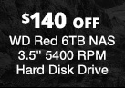 WD Red 6TB NAS 3.5" 5400 RPM Hard Disk Drive