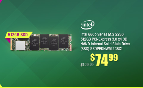 Intel 660p Series M.2 2280 512GB PCI-Express 3.0 x4 3D NAND Internal Solid State Drive (SSD) SSDPEKNW512G8X1