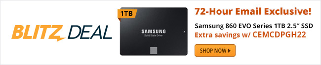 Blitz Deal - Samsung 860 EVO Series 1TB 2.5 inch SSD 