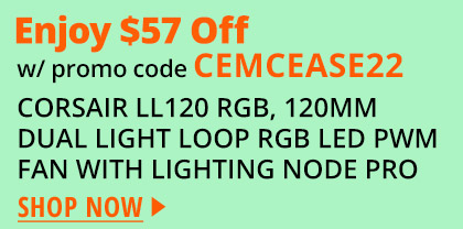 Corsair LL120 RGB, 120mm Dual Light Loop RGB LED PWM Fan with Lighting Node PRO