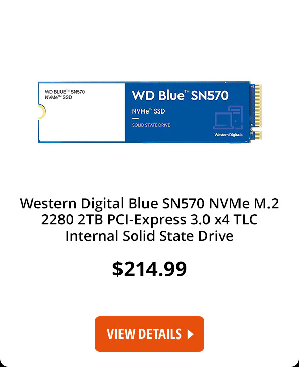 Western Digital Blue SN570 NVMe M.2 2280 2TB PCI-Express 3.0 x4 TLC Internal Solid State Drive