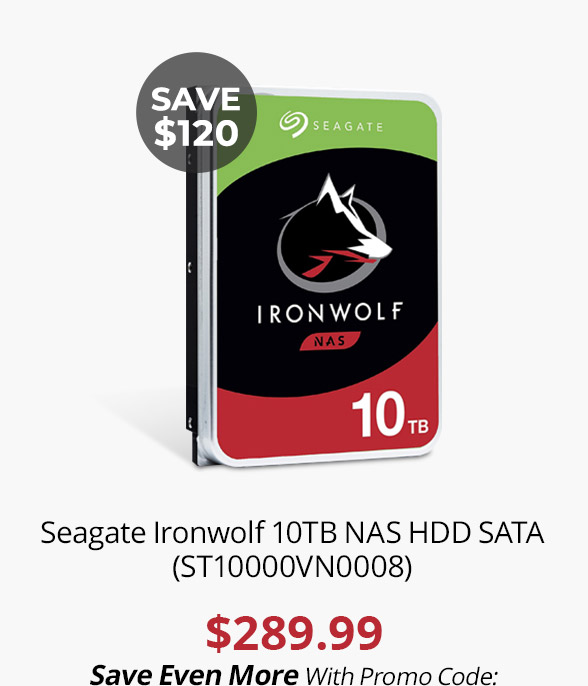 Seagate Ironwolf 10TB NAS HDD SATA (ST1000VN0008)