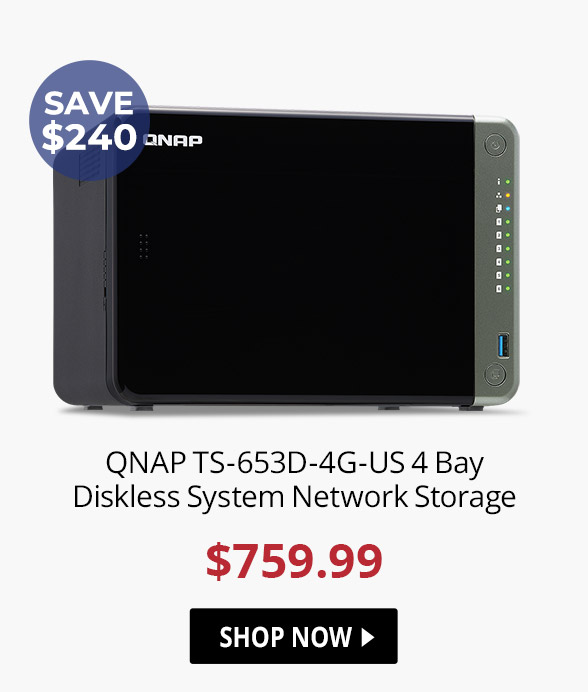 QNAP TS-653D-4G-US Diskless System Network Storage