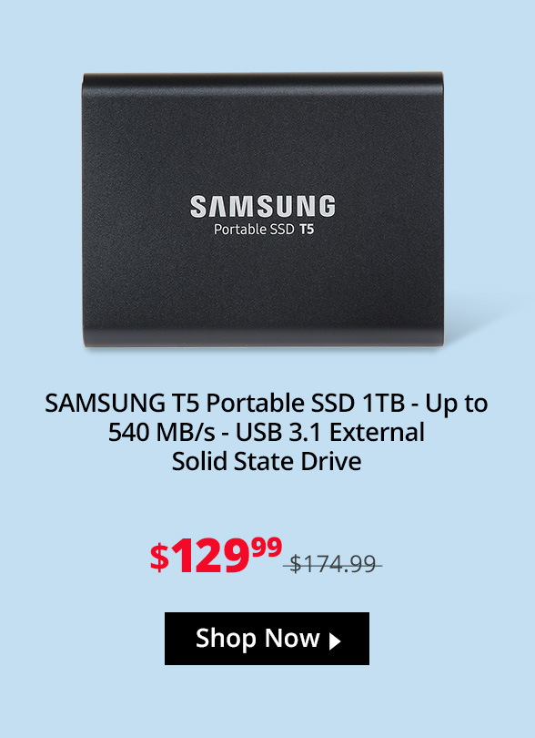 SAMSUNG T5 Portable SSD 1TB - Up to 540 MB/s - USB 3.1 External Solid State Drive