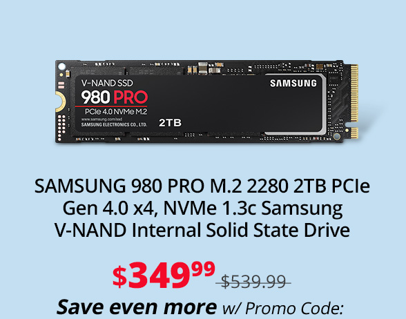 SAMSUNG 980 PRO M.2 2280 2TB PCIe Gen 4.0 x4, NVMe 1.3c Samsung V-NAND Internal Solid State Drive
