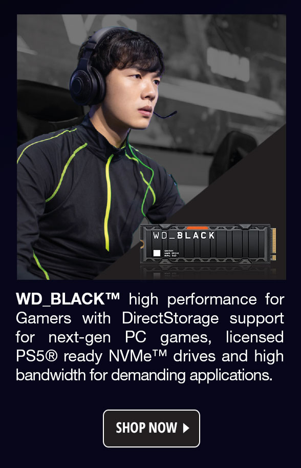 WD_BLACKâ¢ high performance for Gamers with DirectStorage support for next-gen PC games