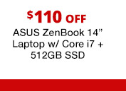 ASUS ZenBook 14” Laptop w/ Core i7 + 512GB SSD