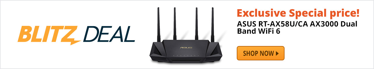 Blitz Deal - ASUS RT-AX58U/CA AX3000 Dual Band WiFi 6