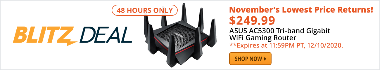 Blitz Deal - ASUS AC5300 Tri-band Gigabit WiFi Gaming Router