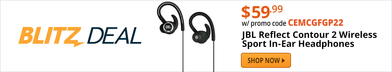 Blitz Deal - JBL Reflect Contour 2 Wireless Sport In-Ear Headphones